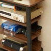 Resenkos Media Stand with 4-Tier Audio Rack AV Media Corner Shelf, Cable Management for DVD Players, Cable Box Xbox,  Assembly required, Brown - 2 of 4