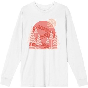 Adventure Society Mountain & Pine Trees Adult Crew Neck Long Sleeve Tee - 1 of 2