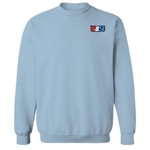 Rerun Island Men's Usa Lc Retro Colorful Logo Americana 4Th Of July Long Sleeve Graphic Cotton Pullover Sweatshirt - 1 of 4