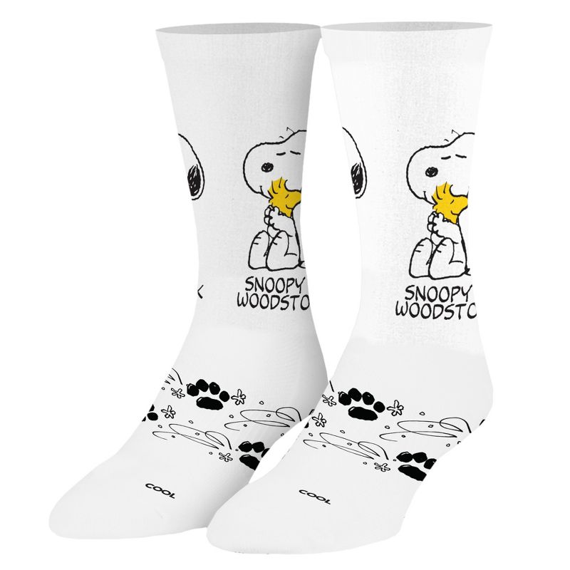 Cool Socks, Snoopy & Woodstock, Funny Novelty Socks, Large, 1 of 6