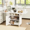 47" Wood Folding Dining Table with storage rack and cabinet - 2 of 4