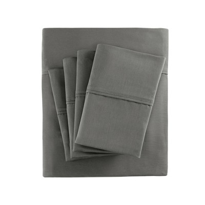 Queen 6pc 800 Thread Count Cotton Blend Sheet Set Charcoal : Target