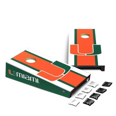 NCAA Miami Hurricanes Desktop Cornhole Board Set