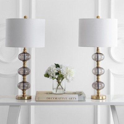 Marcelo Set of 2 Gold and Smoke Grey Table Lamps