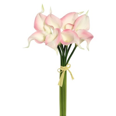 14" Artificial Calla Lily Bundle Pink/White - Vickerman