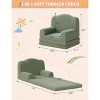Kids Couch, 2 in 1 Comfy Toddler Couch Fold Out, Convertible Sofa to Lounger Foam Kids Chair - 2 of 4