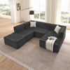 GDFStudio Wynne Modern 135" U-Shaped Chenille Upholstered 5-Seater Sectional Sofa with Ottoman - 2 of 4