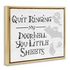 Stupell Industries Funny Halloween Typography Phrase Smiling Ghosts Silhouettes Floating Frame Canvas Art, Gold, 21" x 17" - 2 of 4