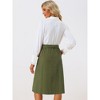 INSPIRE CHIC Women's High Waist Elastic Back A-Line Belted Corduroy Midi Skirt with Pockets - 4 of 4