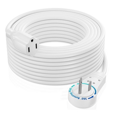 Maximm Cable 360° Rotating Flat Plug Extension Cord, 3 Prong Power Cord UL Certified