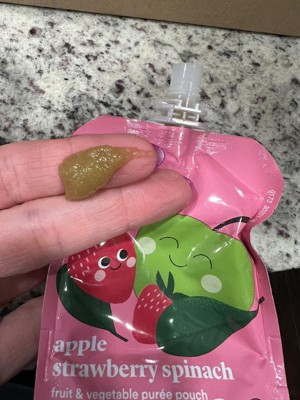 Apple Strawberry Spinach Fruit Puree Pouches - 38.04oz/12ct - Good ...