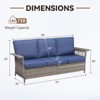 Belord 79" Outdoor Patio Sofa, All-Weather Gray Wicker 3-Seater Couch with 5-Inch Wide Armrests and Thick Cushions for Porch, Deck, or Backyard - 4 of 4
