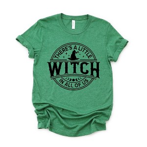Simply Sage Market Women's A Little Witch In All Of Us Puff Print Short Sleeve Graphic Tee - 1 of 4