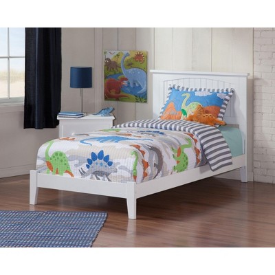 AFI Furnishings Nantucket Twin Traditional Bed with Open Footboard and Turbo Charger in White