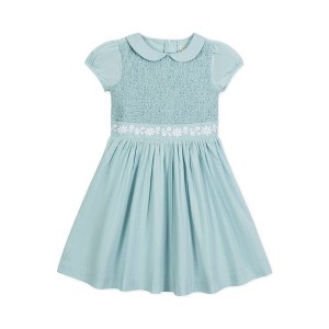 Hope & Henry Baby Girls' Organic Puff Sleeve Smocked Party Dress with Peter Pan Collar, Infant - 1 of 4