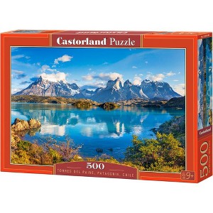 500 Piece Jigsaw Puzzle, Torres Del Paine, Patagonia, Mountain Landscape, Chile, Adult Puzzles, Castorland B-53698 - 1 of 4