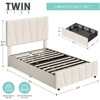 Full Size Upholstered Bed Frame - 4 Storage Drawers, Adjustable Velvet Headboard, Wooden Slats Support - 2 of 4