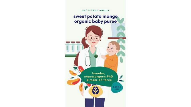 Cerebelly Organic Sweet Potato and Mango Baby Food Pouch - 4oz, 2 of 6, play video