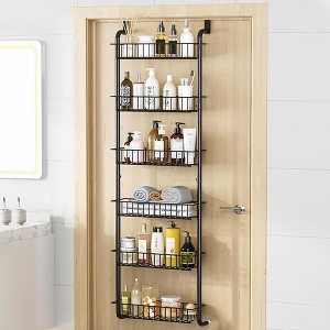 Heavy-Duty Metal Hanging Rack - 6-tier shelf for spices & storage, easily mounted on kitchen doors or walls. - 1 of 4