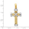 Black Bow Jewelry 14k Yellow and White Gold Two Tone Rope Cross Pendant - 3 of 4