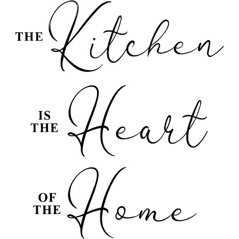 The Kitchen is the Heart of the Home Kitchen Wall Art Sticker Decal in 3 Sizes 