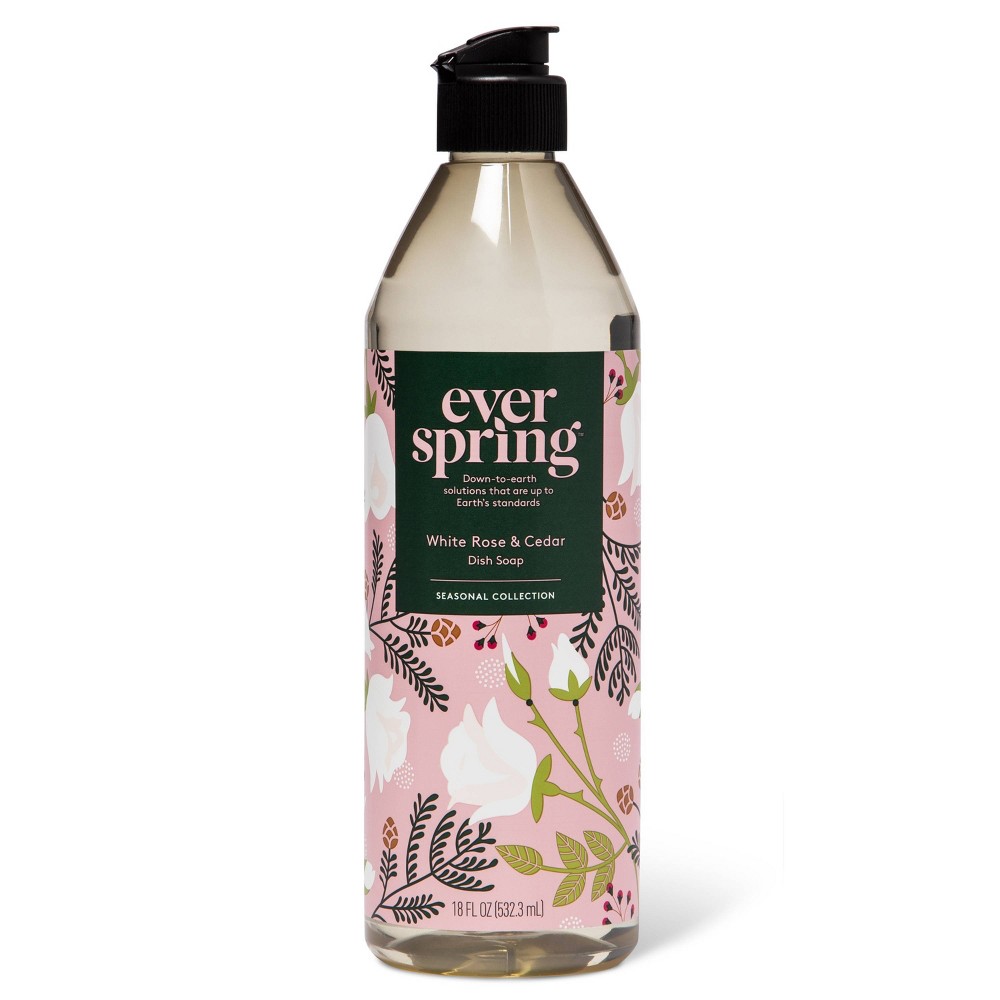 White Rose & Cedar Liquid Dish Cleaner - 18 fl oz - Everspring