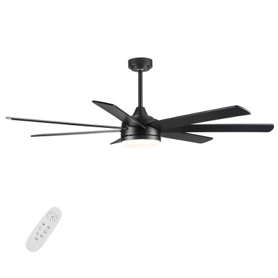 BestParts 72" Farmhouse Ceiling Fan - Black & Brown Plywood Blades, Energy-Saving DC Motor, Memory Function