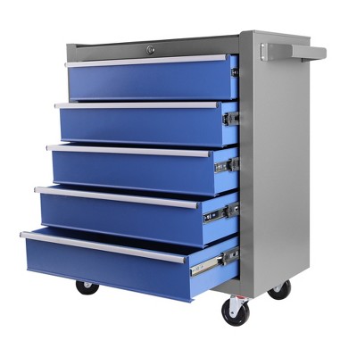 5 Drawer Rolling Tool Chest, Lockable Utility Tool Box on Wheels, Mobile Tool Chest Cabinet for Garage Warehouse Workshop Repair Shop