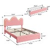Full Platform Bed for Kids, Adjustable Boucle Headboard, Storage Drawer, Lamb Fleece Upholstery, Wooden Slats, No Box Spring, Pink - 2 of 4