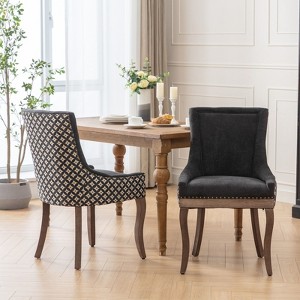 NicBex Vintage Neutrally Toned Thickened Upholstered Dining Chairs Set of 2 with Bronze Nail Head,Modern Style Accent Chairs,Living Room Chairs - 1 of 4