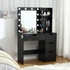 Makeup Vanity Desk with Mirror and Lights, Makeup Table with 4 Drawers and Built-in Power Strip, 3 Lighting Colors Dressing Table, Makeup Studio - 2 of 4