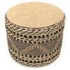 WyndenHall Magdalena Round Woven Pouf Natural/Black - 3 of 4