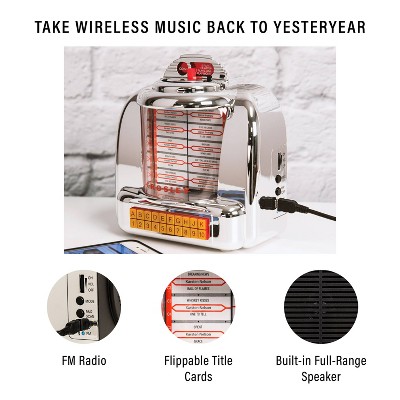 Silver Mini Jukebox Bluetooth FM Radio with USB Charging