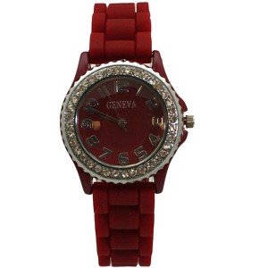 Olivia Pratt Every Day Thin Band Silicone and Rhinestones Colorful Women Watch - 1 of 4