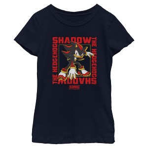 Girls Sonic the Hedgehog Shadow Text Frame T Shirt - 1 of 4