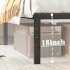 18" Metal Bed Frame, Twin Size Bed Platform with Heavy Duty Slat Support, Black - 3 of 4