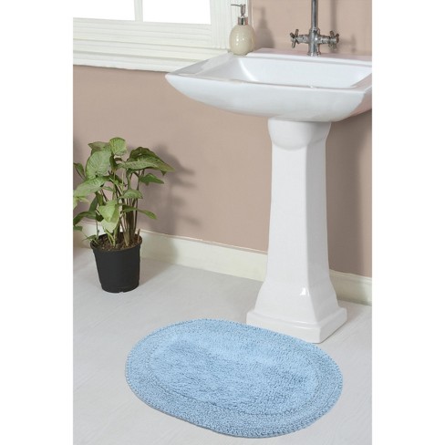 Double Ruffle Collection Cotton Ruffle Pattern Tufted Bath Rug
