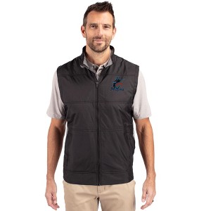 Miami Marlins Cutter & Buck Stealth Hybrid Quilted Mens Big and Tall Windbreaker Vest - 1 of 1