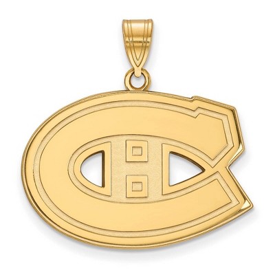Black Bow Jewelry 14k Yellow Gold Montreal Canadiens NHL Large Pendant