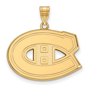 Black Bow Jewelry 14k Yellow Gold Montreal Canadiens NHL Large Pendant - 1 of 3