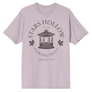 Gilmore Girls Stars Hollow Adult Pink Crew Neck Short Sleeve T-shirt - 1 of 2
