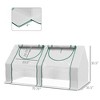 6' x 3' x 3' Portable Greenhouse, Garden Hot House with Two PE/PVC Covers and 2 Roll Up Windows - 3 of 4