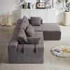 Mocamel Modern Chenille Upholstered Sectional Sofa, Modular 108 L Shaped, 6 Pillows, Free Combination for Living Room Bedroom - 3 of 4