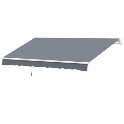 Dark Gray Aluminum and Steel Retractable Patio Awning