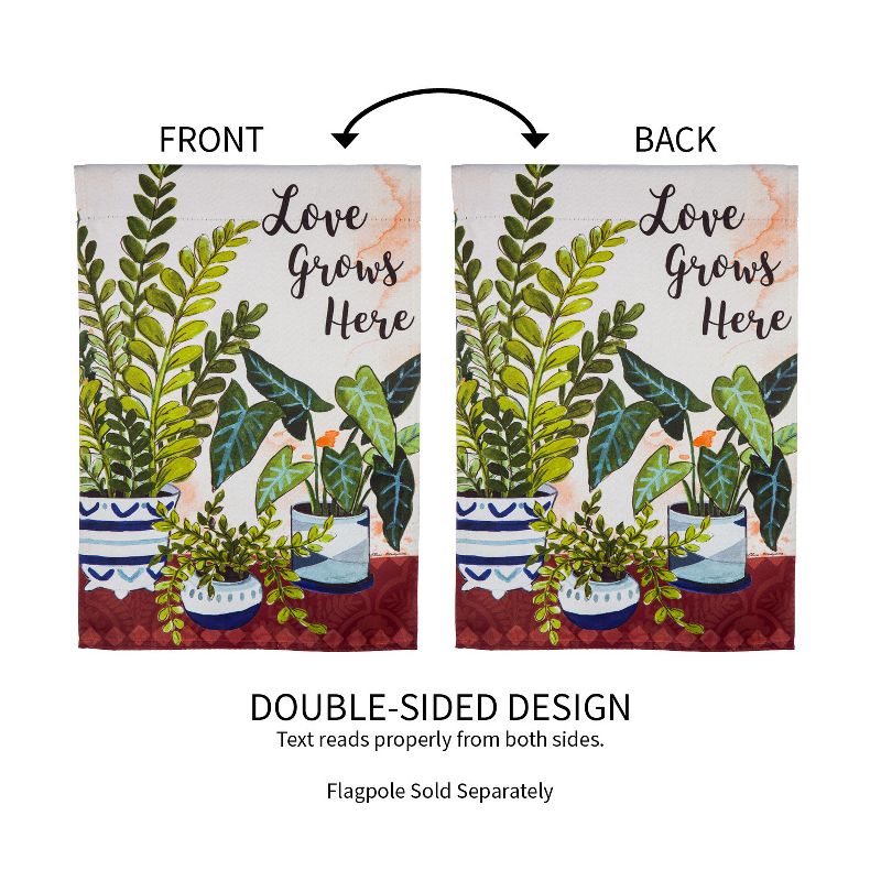 Evergreen Love Grows Here Houseplants Garden Suede Flag 12.5 x 18 Inches Indoor Outdoor Decor, 4 of 8