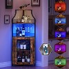 Wine Bar Cabinet with Large Storage Space and Detachable Wine Rack, Wine Cabinets with Glass Holder and Mesh Door for Dining Room, Living Room - 4 of 4