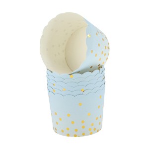 Unique Bargains Medium Polka Dot Disposable Baking Cups Wood Pulp Paper PE Coating 2.76"x2.17" 50 Pcs - 1 of 4