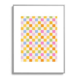 Iveta Abolina Eclectic Checker Check Cream Metal Framed Art Print - Deny Designs - 1 of 4