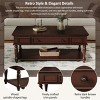47" Farmhouse Coffee Table with Drawer,Rolling Lockable Wheels & Storage Shelf for Living Room-Baofuwish - 2 of 4