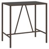vidaXL Patio Bar Set Outdoor Wicker Table and Stool with Cushions Poly Rattan - Brown 4 Piece - 4 of 4